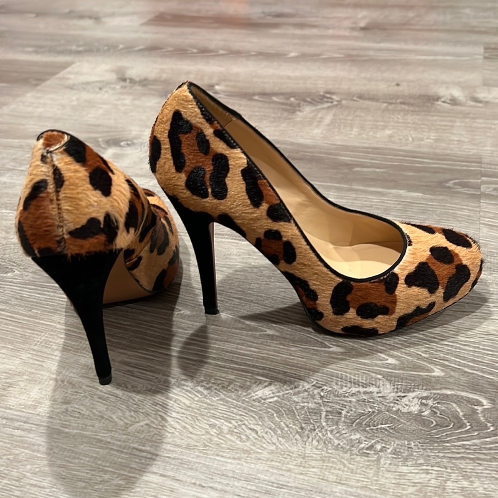 Talbots hair on hide leopard high heels size 8